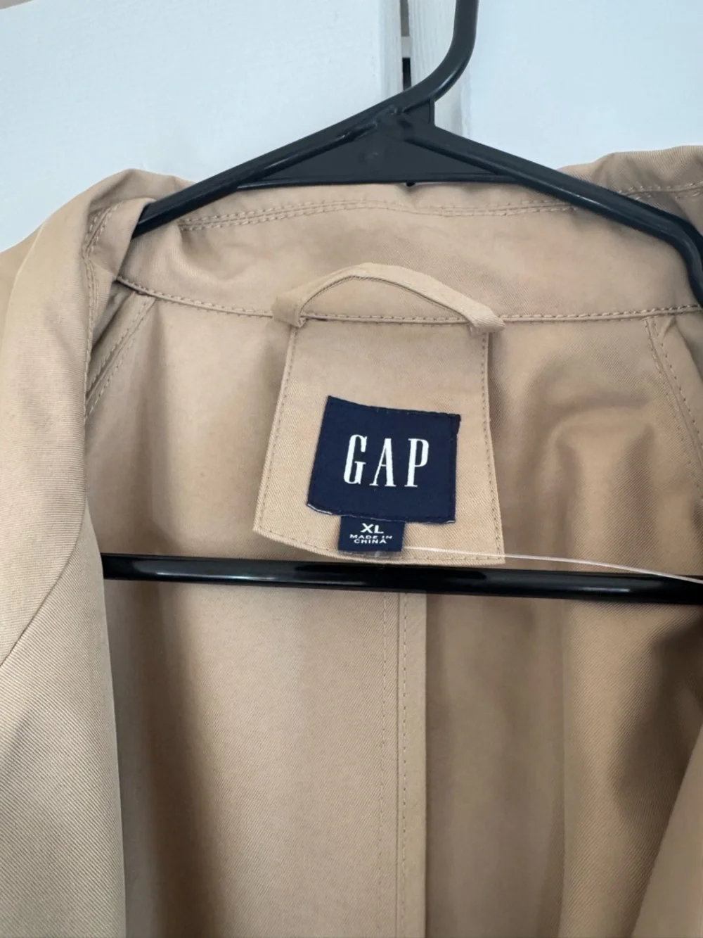 GAP Khaki Double-Breasted Trench Coat with Belt - Picture 5 of 16